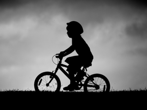 Bicycle Boy Silhouette Whitley Bay beach Jolyon Yates