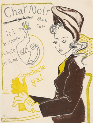 Girl at the Black Cat, Montmartre - Peter Yates ©1945